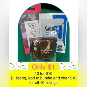 1️⃣0️⃣for$1️⃣0️⃣ lotion, mask, skincare travel size